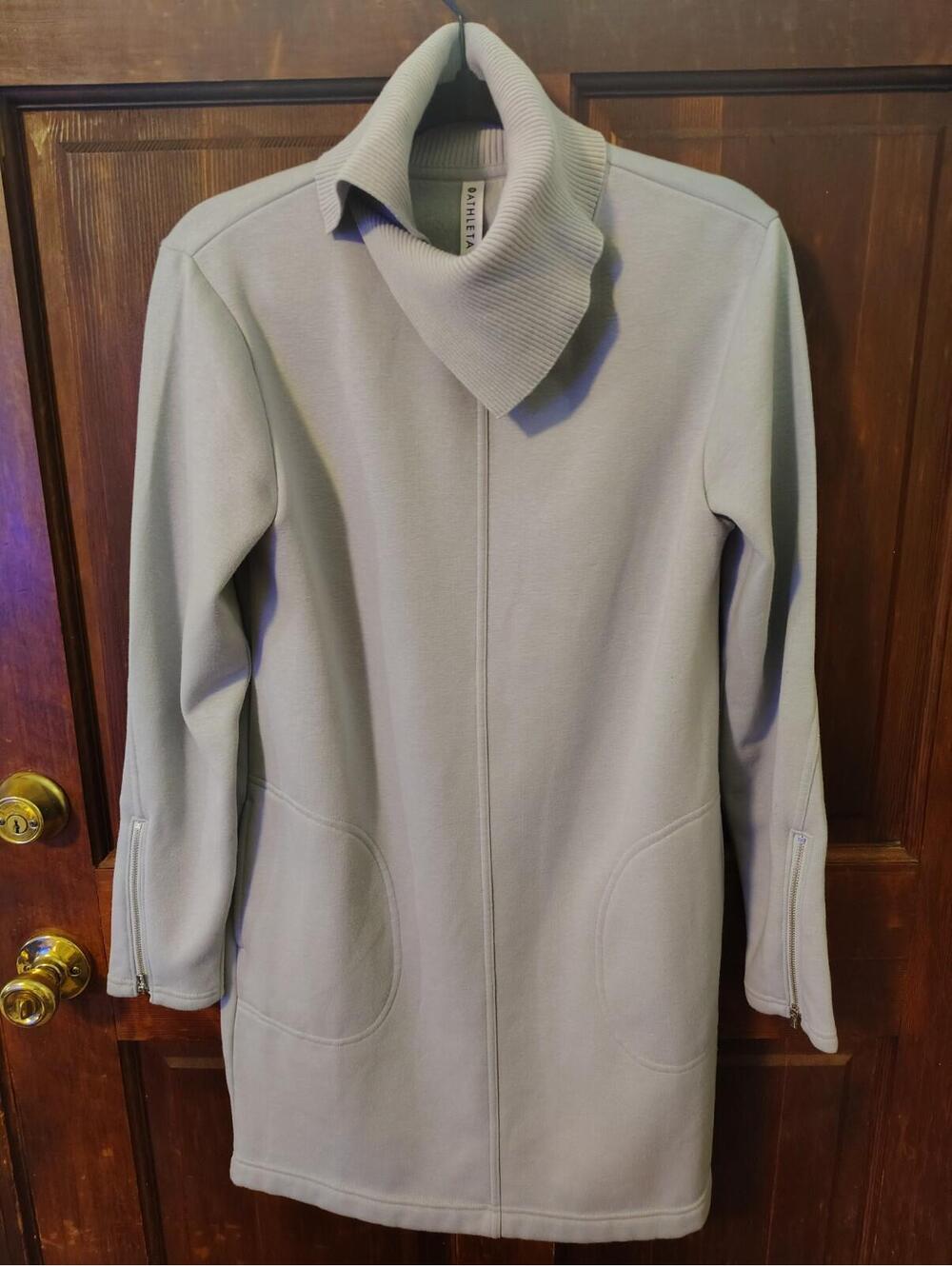 NWT Athleta Cozy Karma Vela Dress, Voyage Grey SIZE XS     #632083 X0708